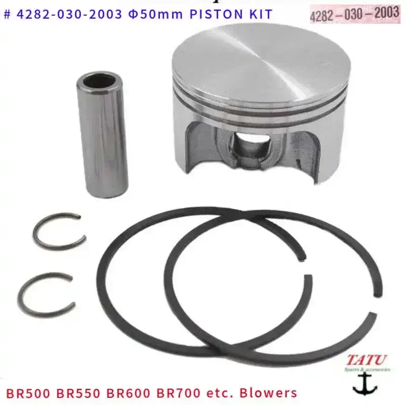 

BR600 PISTON KIT 50mm 4282-030-2003 FITS STIHL BR500 BR550 BR700 4-MIX 64.8CC BLOWERS CYLINDER OEM RINGS CLIPS PIN ASSEMBLY