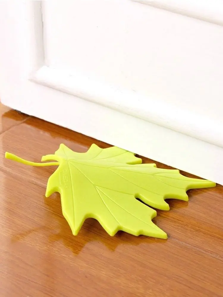 Practical Kid Baby Creative Maple Leaf Shape Finger Safety Door Stopper Stops Protector Wedge Door Catcher Block Home Decor door stopper