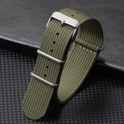 Ribbed Strap for Military Ballistic Fabric Watchband - Durable Nylon Replacement Watch Band Accessories (Green)