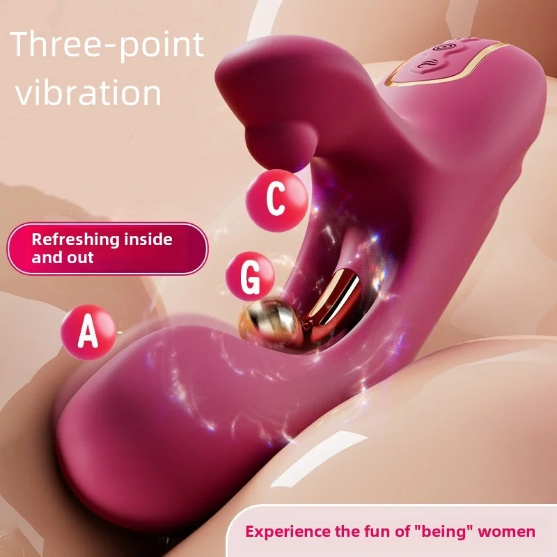 Powerful G-spot Vibrator Clitoral Vaginal Massager Nipple Anal Stimulator Three Point Vibrating Dildo Female Masturbator