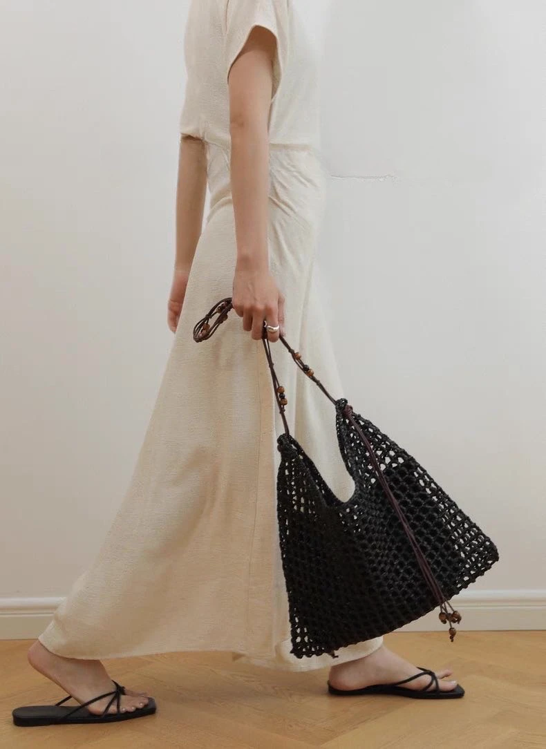 Handwoven Summer Large Capaci Beach Bag Women's oulder Bag Lazy Relaxing Feeling St Tote Bag Korean Sle Casual Handbag