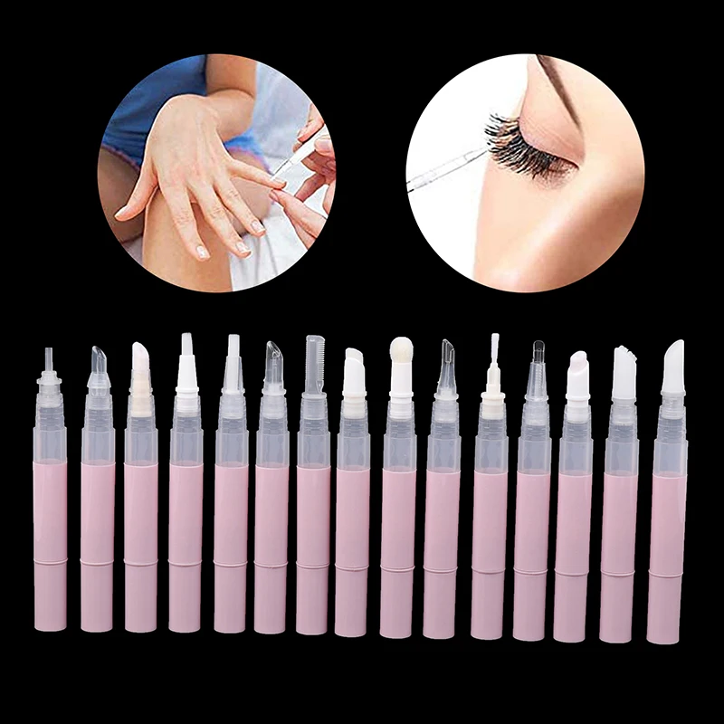 

1Pcs 3ml Transparent Twist Nail Twist Pens Empty Transparent Nail Oil Pen with Brush Cosmetic Container Pen Lip Gloss Tubes