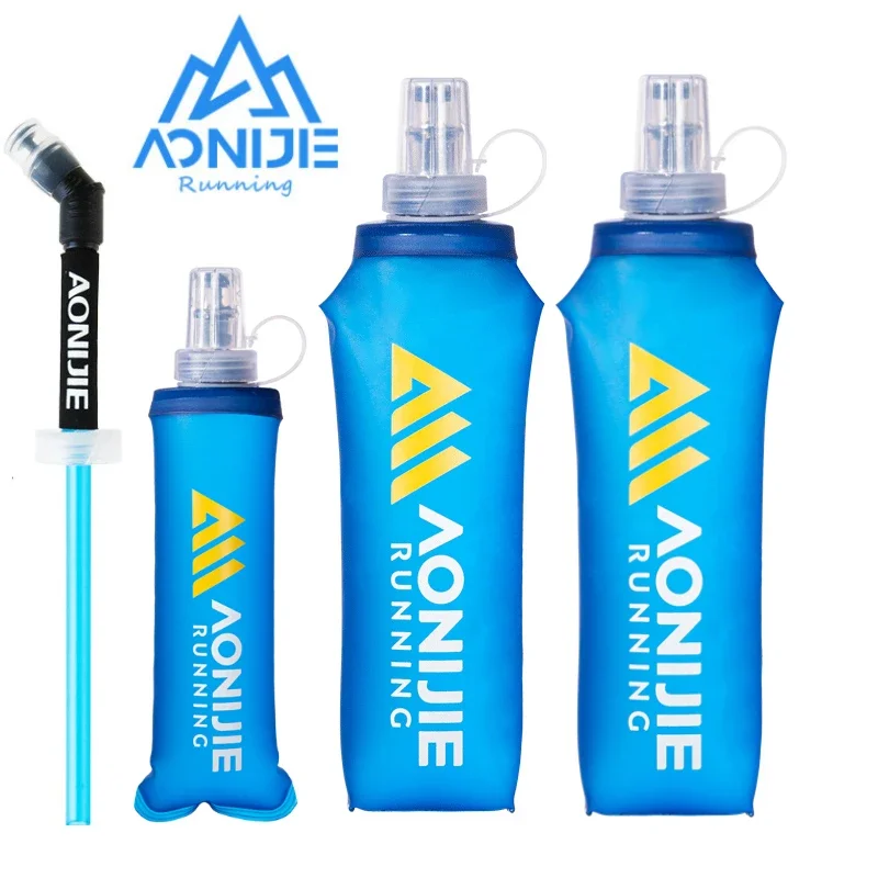 AONIJIE SD30 2PCS 250ml 500ml Soft Water Flask Folding Collapsible Bottle TPU BPA Free For Running Bag Wait Pack