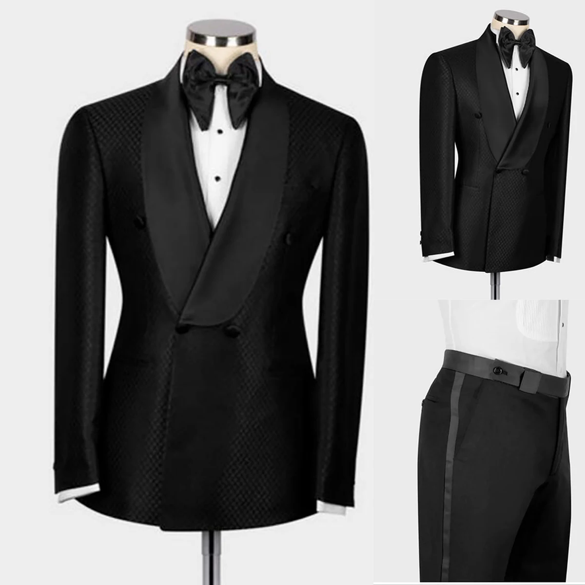 

Formal Men Suits Tuxedo Single Breasted Custom Made 2 Pieces Blazer Pants Zipper Tailored Slim