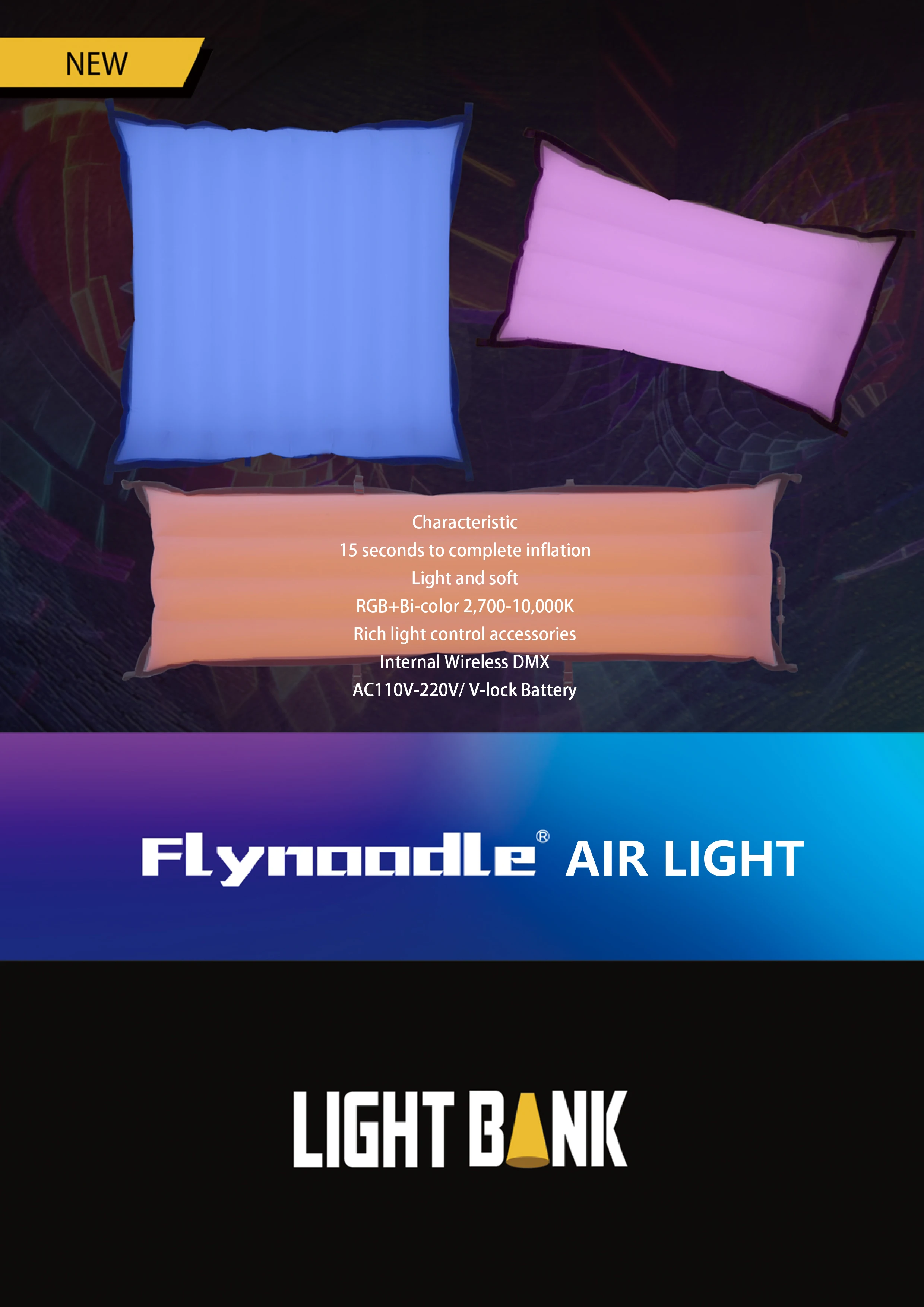 Flynoodle 유연한 조명, 2700-10000K RGB 비디오 필 라이트, 36000 장면 효과, 비행 표면 사진 비디오 조명, L18C, L14C