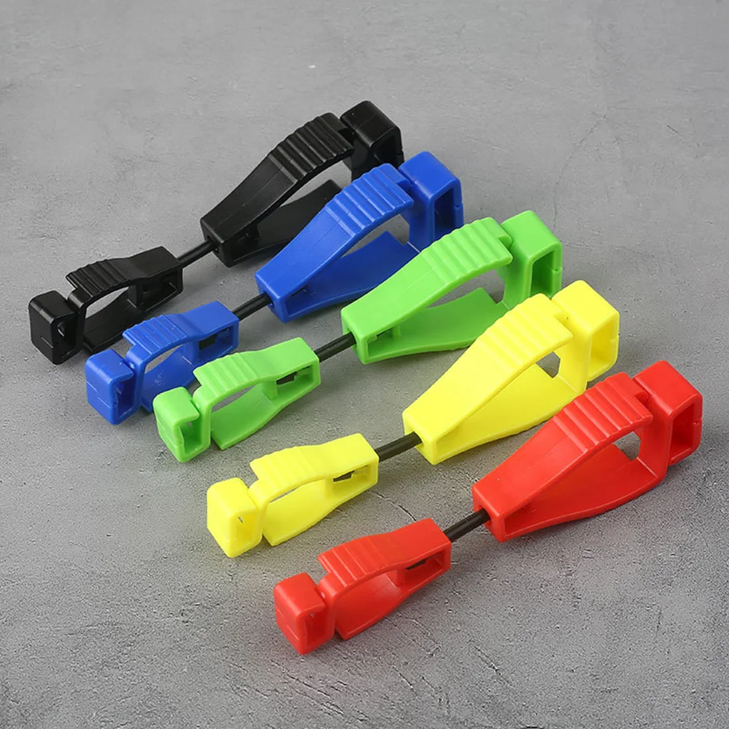 Glove Grabber Clip Clips Holder Plastic Anti-skidding Gloves Keeper with Metal Hook Labor Workers Firefighters Gardens Black 3