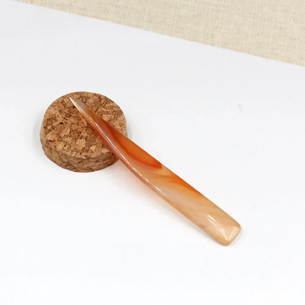 DIY Handmade Leather Tool Accessory 1pc Natural Agate Rub Leather Edge Scoring Folding Creasing Paper Crafts