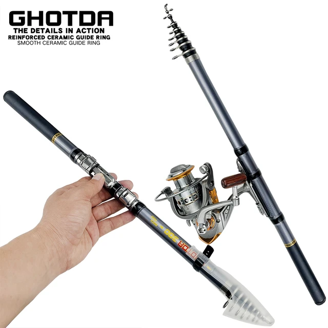 GHOTDA Fishing Kit Full Set with Telescopic Fishing Rod and Spinning Reel  Saltwater/Freshwater Travel Pole Combo Fishing Goods - AliExpress
