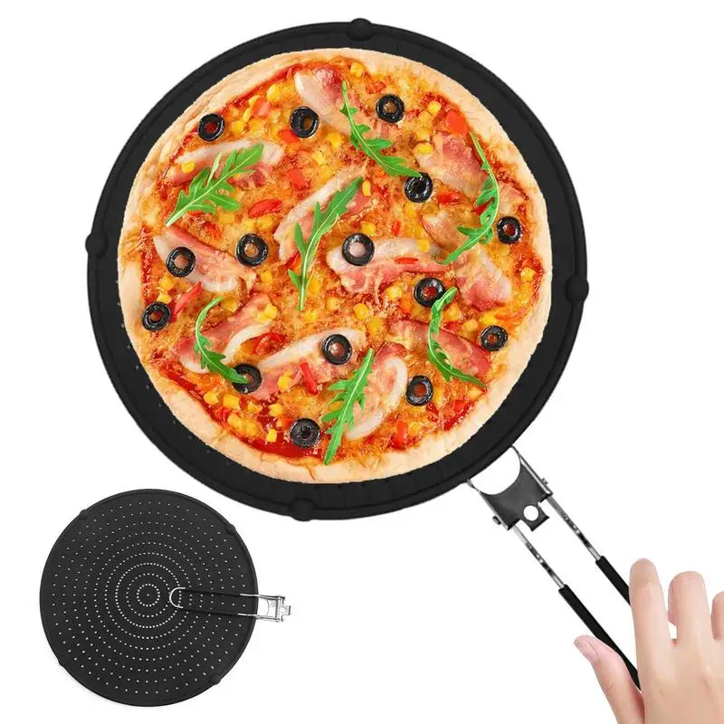 

Splatter Screen Silicone Frying Pans With Folding Handle Heat Proof Oil Splash Cookware Board Frying Pan Kitchen Accessories