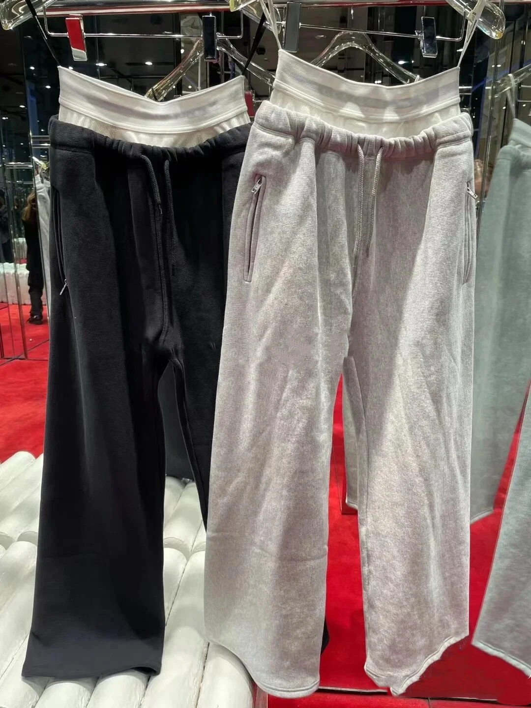 

Fashionable Patchwork High Waist Loose Fit Women's Unique 2023 Autumn Winter New Arrival Versatile Sports Pants Wide Leg Trouser