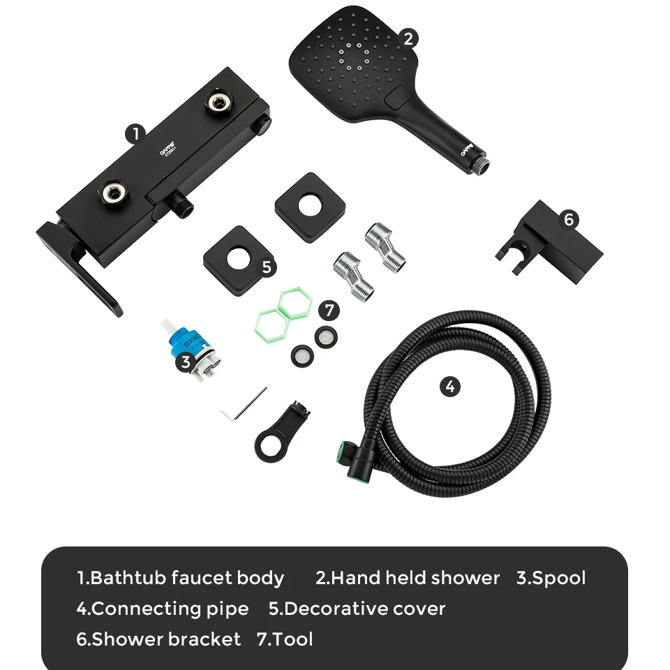 GAPPO bath rain shower black faucet Bathtub Faucet tap wall bathroom shower tap bath sink faucet water mixer system
