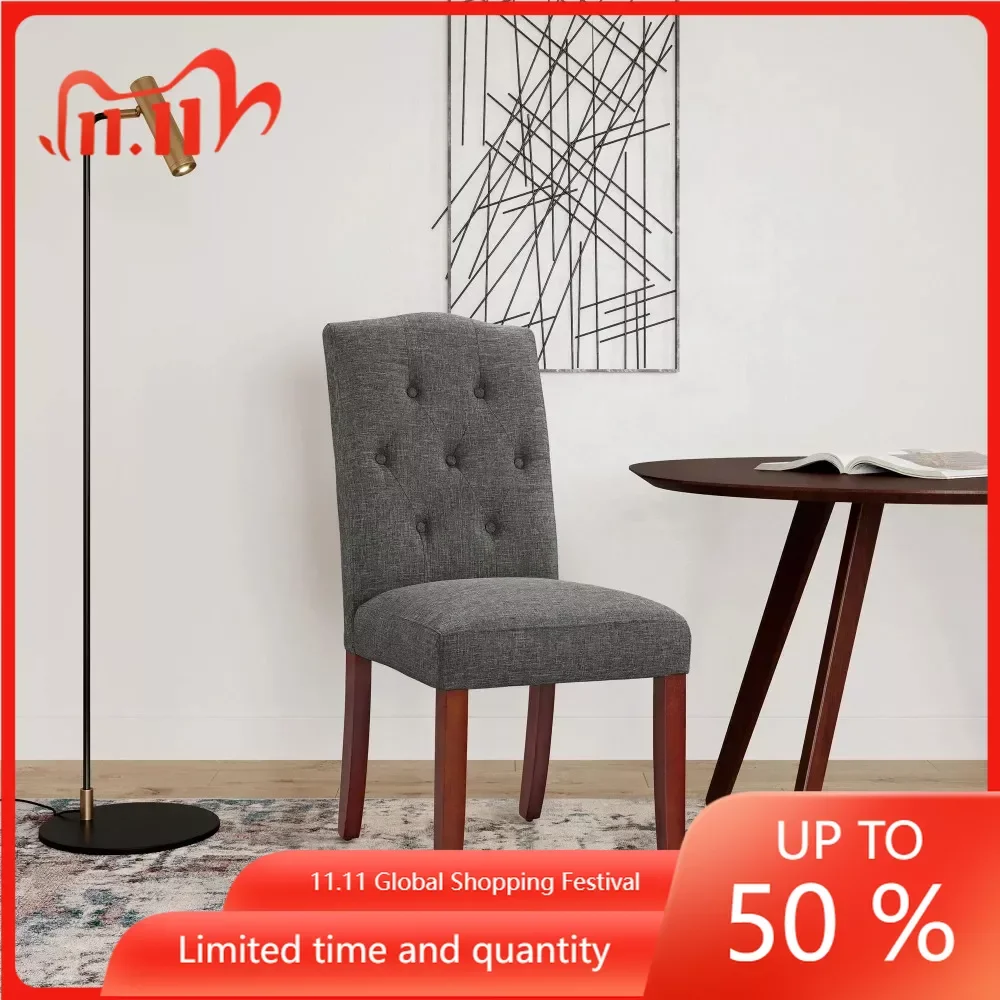 

Parsons Upholstered Tufted Dining Chair Dining Room Chairs for Events Gray Garden Furniture Sets Dinning Tables and Chairs Stool