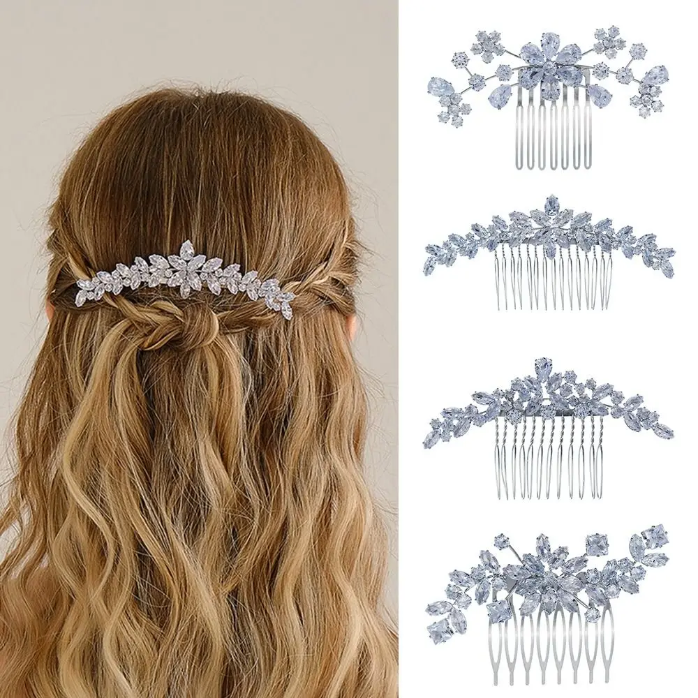 

Jewelry Flower Leaf Hair Ornaments Bridal Hair Comb Crystal Pearls Bridesmaid Hairpins Wedding Hair Clips