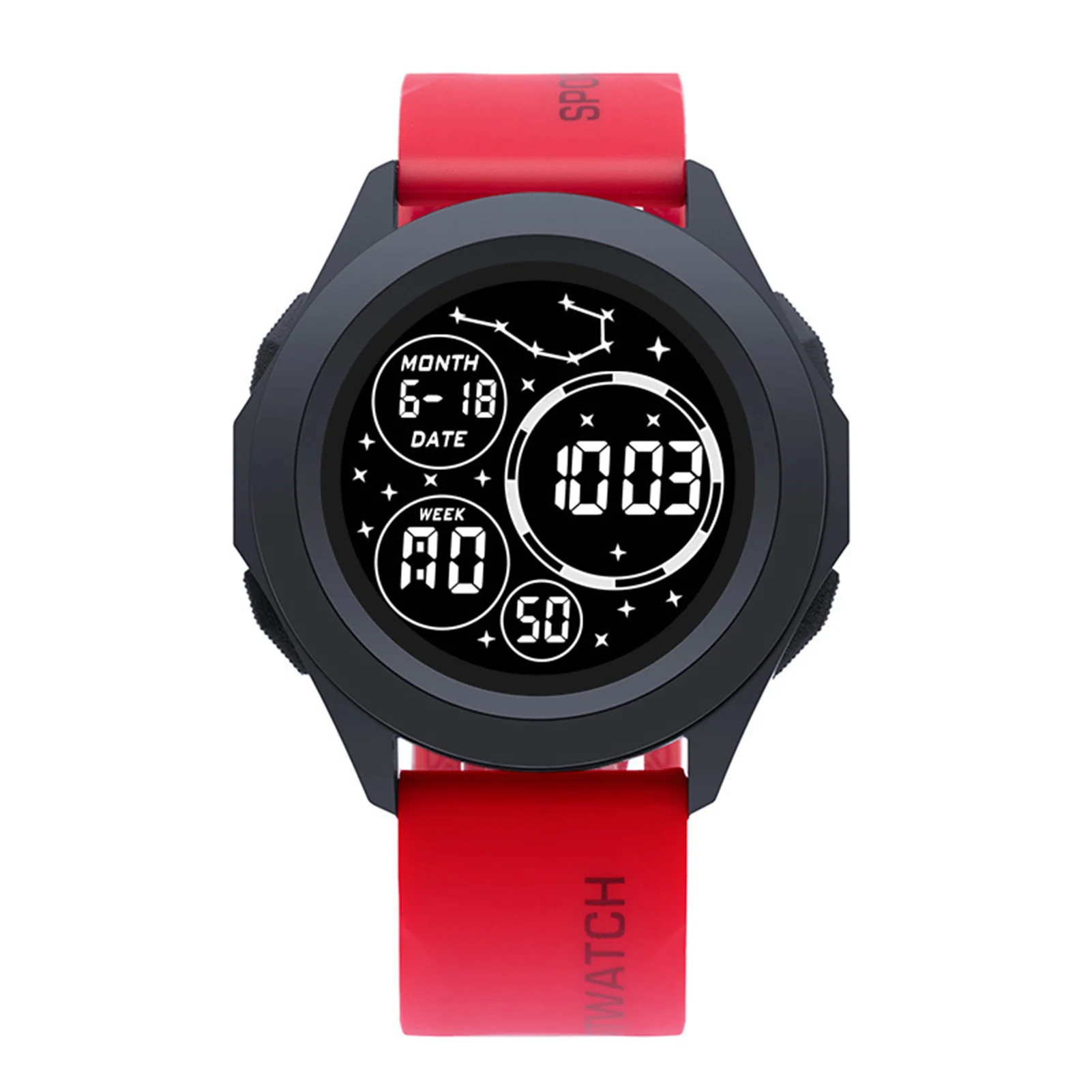

Men's Sports Digital Watches Luminous Round Dial Wrist Watches with Adjustable Strap for Time and Schedule Organize