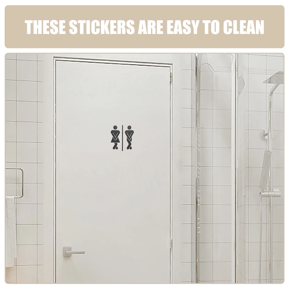 Pvc Restroom Sign For Men And Women Office Toilet Decor Restroom Sign Sticker Home Decor Bathroom Easy To Install