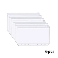 Waterproof PVC Budget Envelopes with Zipper (6 Pcs)