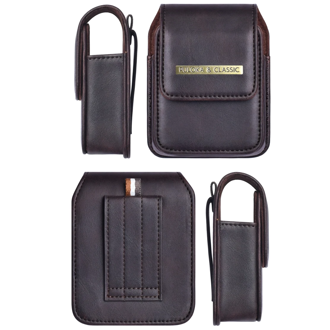 PULOKA Leather Phone Belt Pouch - Magnetic Cover