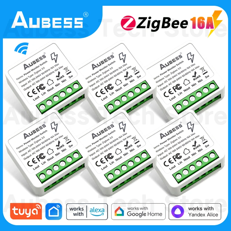 ZigBee 미니 스마트 스위치, 투야 스마트 라이프, 알렉사 앨리스, 구글 홈, DIY 조명 스위치, 양방향 무선 스마트 홈