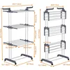 Clothes Drying Rack, Oversized 4-Tier(67.7" High) Foldable Stainless Steel Drying Rack Clothing, Movable Drying 6