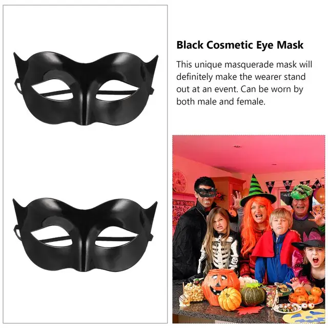 Máscara Veneciana Negra Con Lentejuelas | Antifaz De Carnaval | Correas Ajustables | Plástico Resistente | Ideal Para Fiestas De Disfraces, Halloween Y Mascaradas