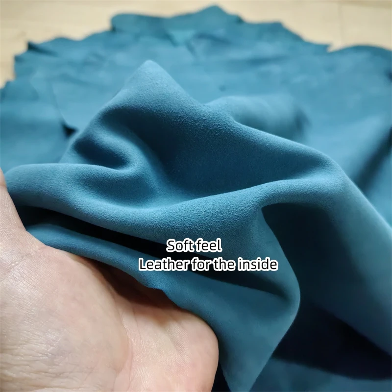 Peacock Blue & Light Cyan Premium Sheepskin Leather