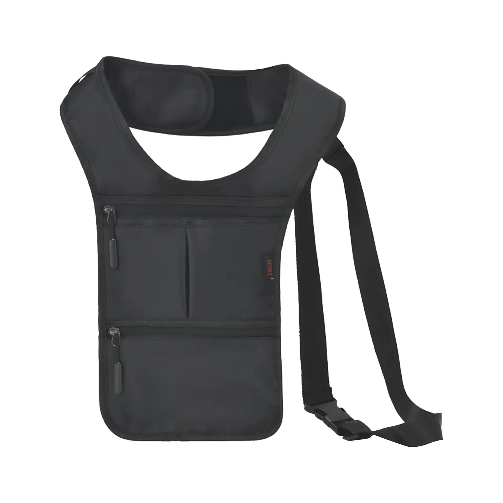 Hidden Underarm Shoulder Bag Adjustable Multi Pockets Black Casual Daypack Bag Comfortable Pouch Concealed Pack for Outdoor Work