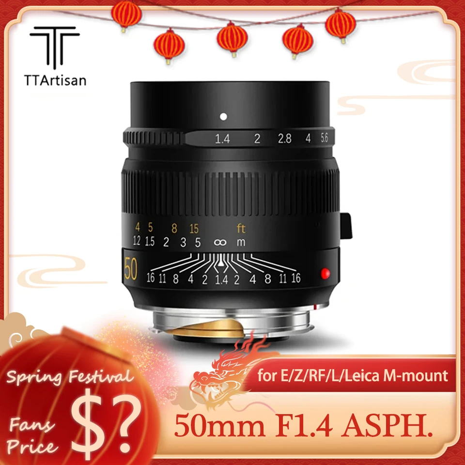 Ttartisan 50Mm F1.4 Asph Messa A Fuoco Manuale Obiettivo Della Fotocamera Ad Ampia Apertura Per Nikon Z Canon Rf Sony E A7Iii Leica M Sigma L Mount