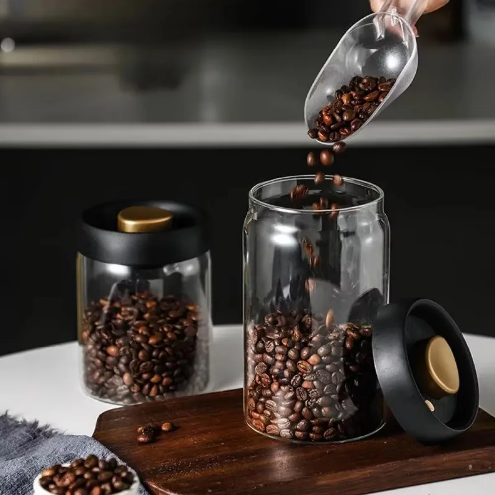 Coffee Beans Vacuum Sealed Borosilicate Glass Tank Moisture Proof Air Extraction Cereals Storage Jar for Kitchen Tea Storage 3