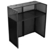 Portable DJ Booth 40x20x45 in, Foldable DJ Table Stand with Black/White Scrims, Heavy-Duty Metal Frame for Events and Clubs 1