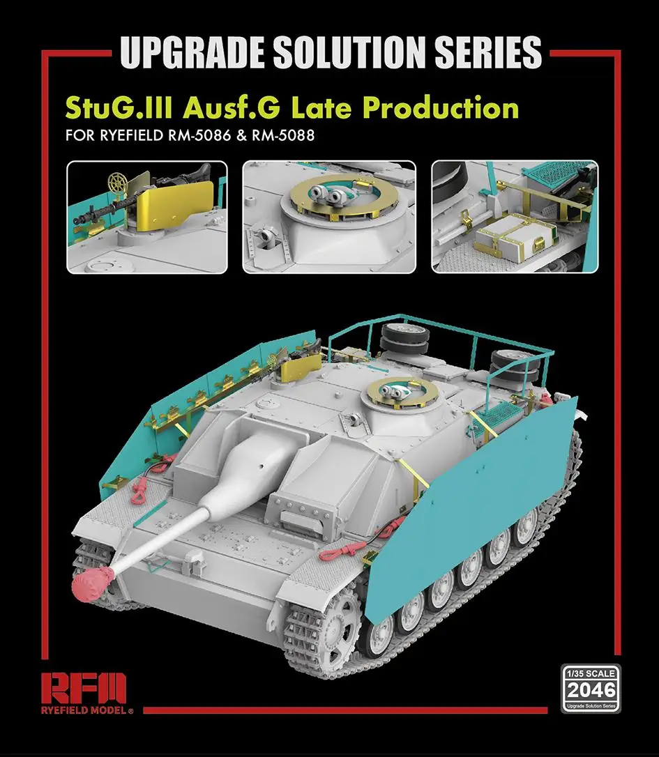 Campo Di Segale Modello Rfm Rm2046 1/35 Stug.Iii Ausf.G Produzione In Ritardo Per Ryefield Rm-5086 & Rm-5088