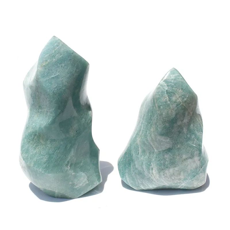 

1 Kg Natural amazonite stone standing flame for home craft