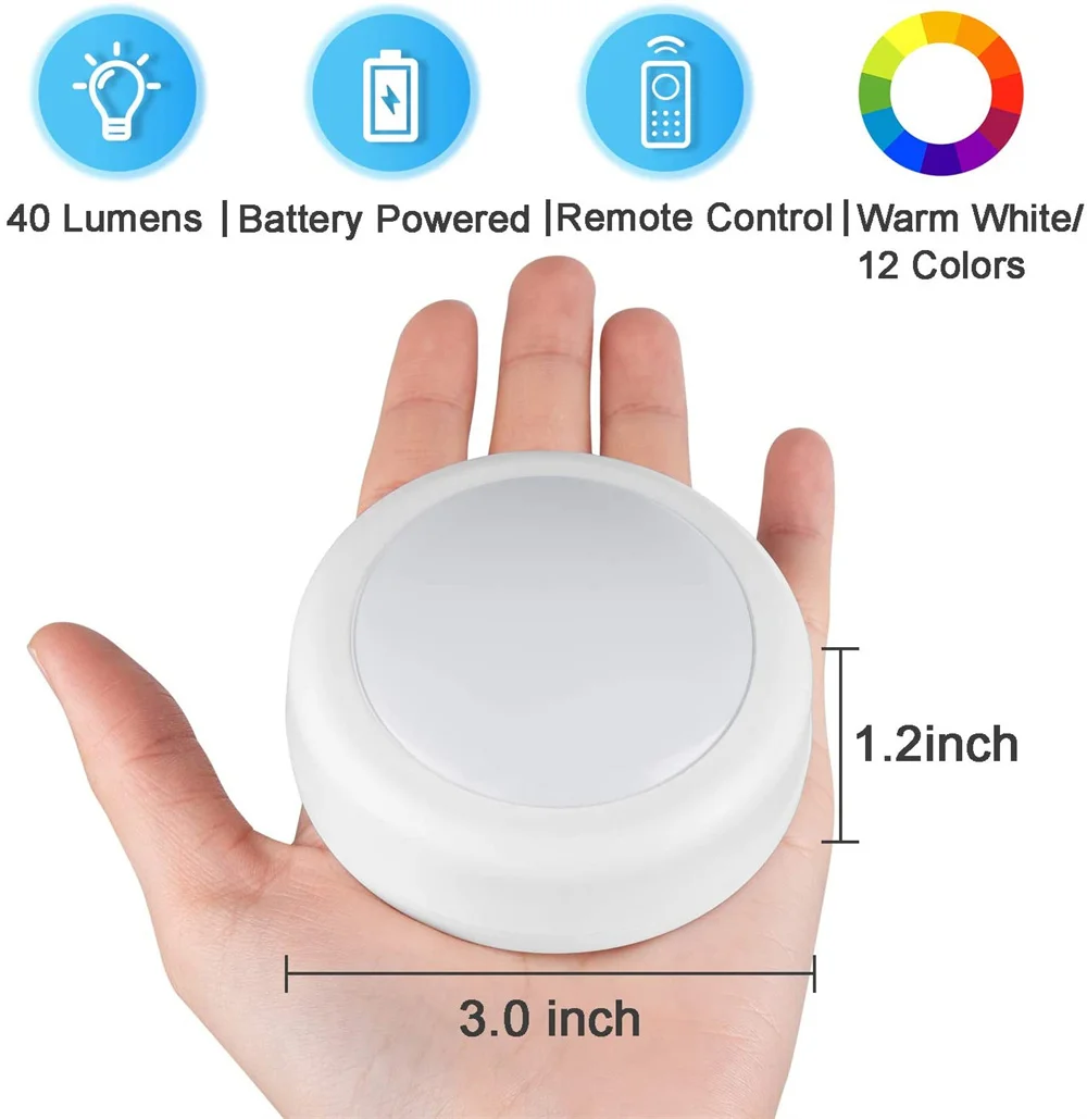 13Colors RGB LED Under Cabinet Light Puck Light Remote Control Dimmable Wireless for Kitchen Closet Wardrobe Lighting led night light,led cabinet light,under cabinet light,cabinet lights,led cabinet lights