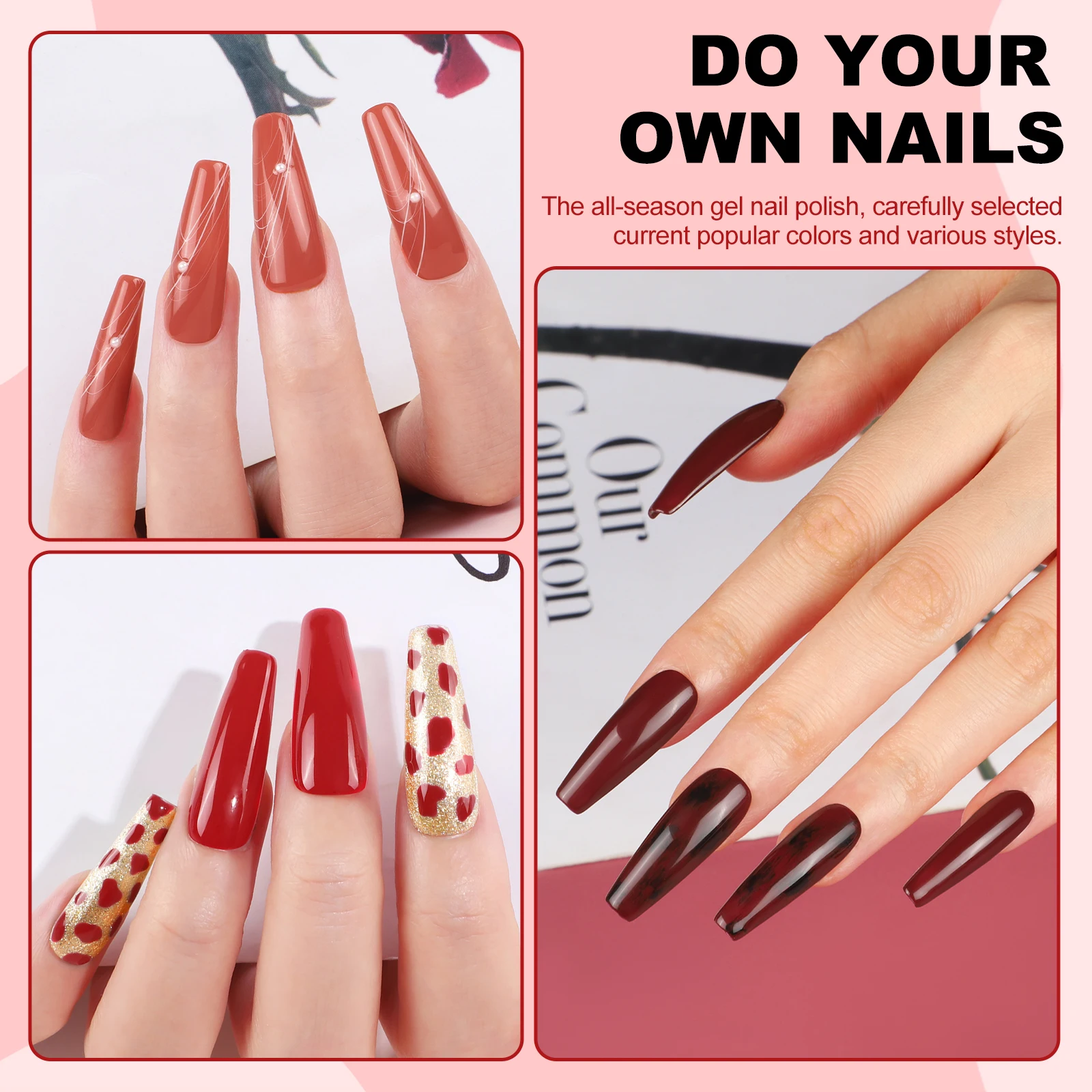 Coscelia 80/40Pcs Nail Glitter Color Gel Polish Set Sparkly Semi Permanent Hybrid Nail Art Varnish Manicure Kits Nails Supplies 6