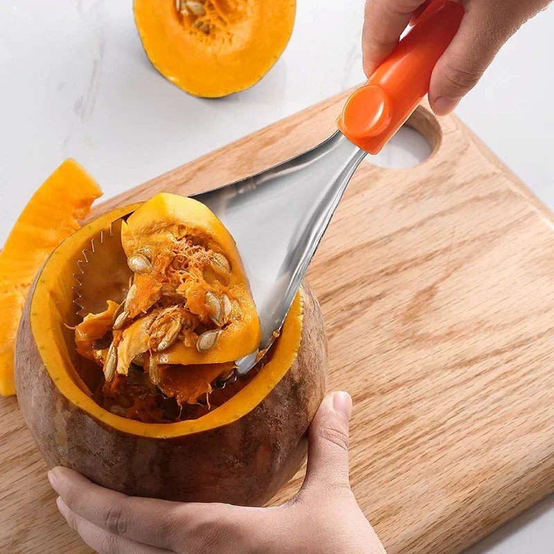 Manual Pumpkin Corer Spoon Type Pumpkin Separator Stainless Steel Spoon Ice Breaking Tool