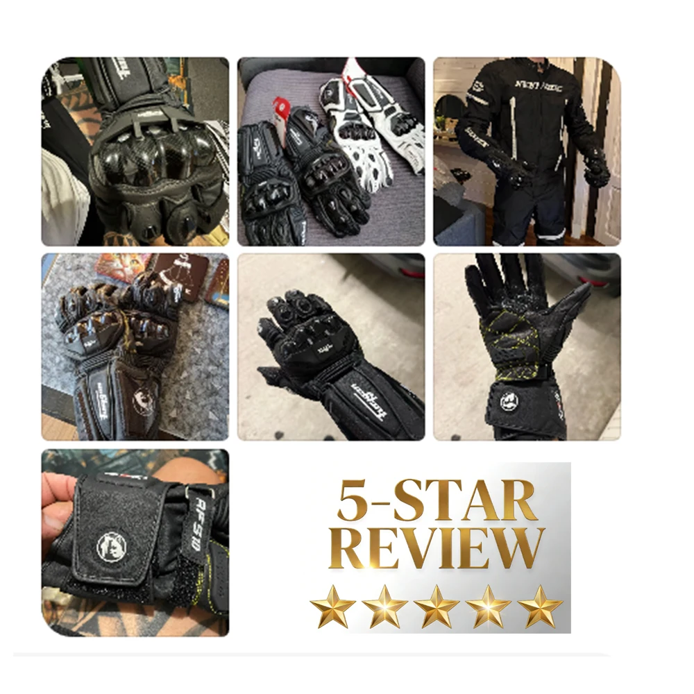 Motorcycle Gloves Genuine Leather Men Luva Riding Moto Motorcycle Guantes Racing Equipment Waterproof Riding Touch Screen Motocross Winter