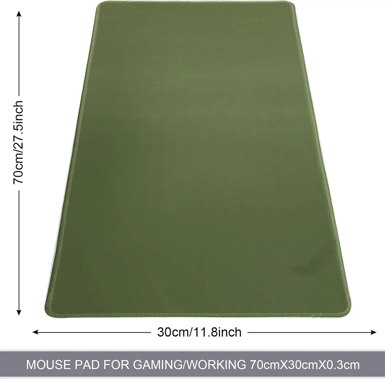 Olive Green Large Gaming Mouse Pad – Durable Non-Slip with Stitched Edges