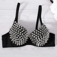 Soutien-gorge push-up gothique pour femme, soutien-gorge sexy, bralette punk rave, soutien-gorge à la mode, boîte de nuit, fête, bar, argent, offre spéciale 2