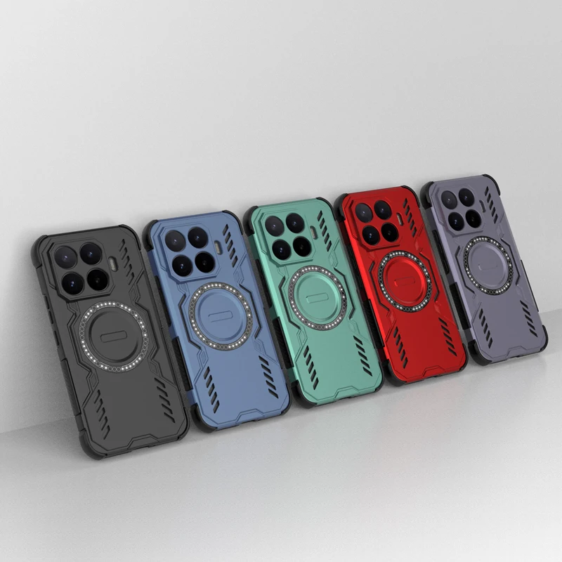 Magnetic Wing Shield Phone Armor Case - Hard PC + Soft TPU, Wireless Charging Compatible
