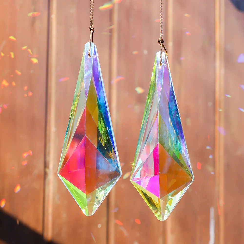 120mm Rainbow Crystal Suncatcher For Windows Garden Hanging Decor Glass Prism Pendant
