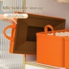 Simple Orange Desktop Fabric Storage Basket Home Toy Makeup Fabric Storage Basket Foldable With Handles Letter Storage Organizer 3