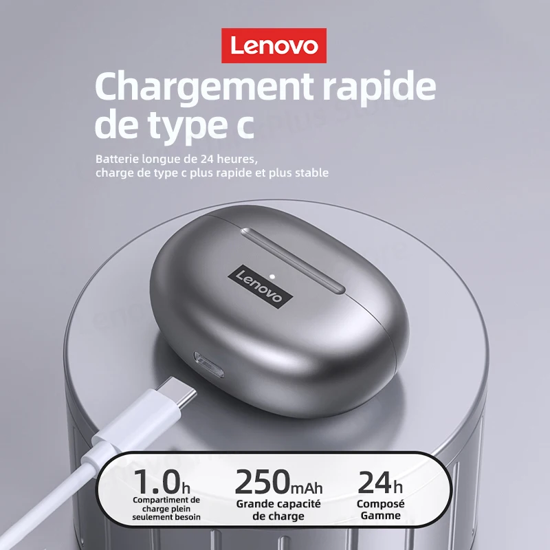 Lenovo-Écouteurs Bluetooth sans fil LP5, écouteurs de musique HiFi avec micro, casque de sport étanche, 100% d'origine, nouveau, 2022