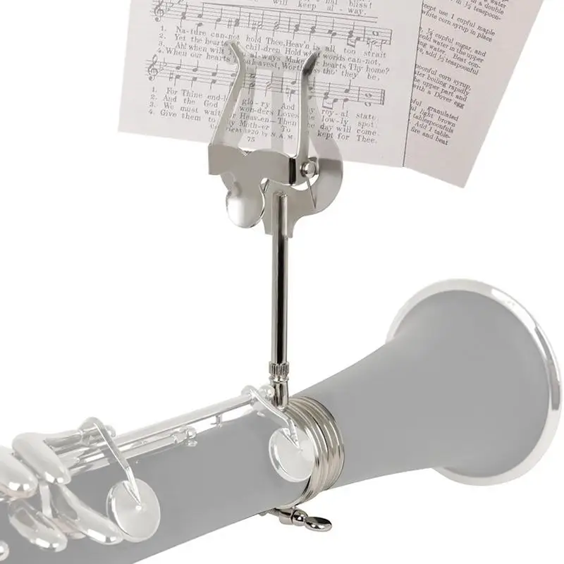 Clarinet Lyre Clip Adjustable Marching Band Music Lyre Strong Spring Music Sheet Clip Trumpet Marching Book For