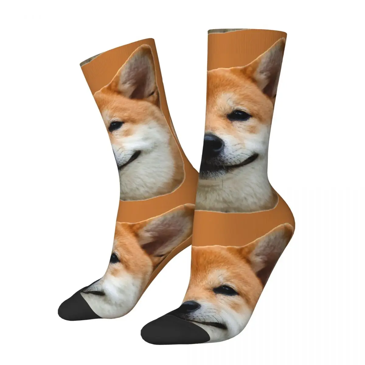 

Funny Crazy Compression Sock for Men Shibe Smile Hip Hop Harajuku Corgi Short Legs Dog Happy Pattern Printed Boys Crew Sock