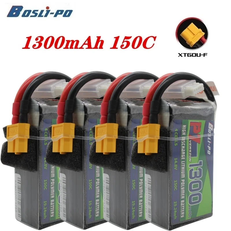 

Max 150C 4S 14.8V 1300mAh LiPo Battery WithXT60 Plug For RC Helicopter Quadcopter FPV Racing Drone Parts Drones Battery