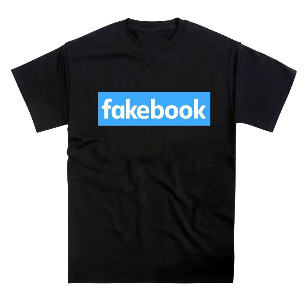 

Fakebook пародия в социальных сетях футболка высокого качества 100% хлопок короткий рукав