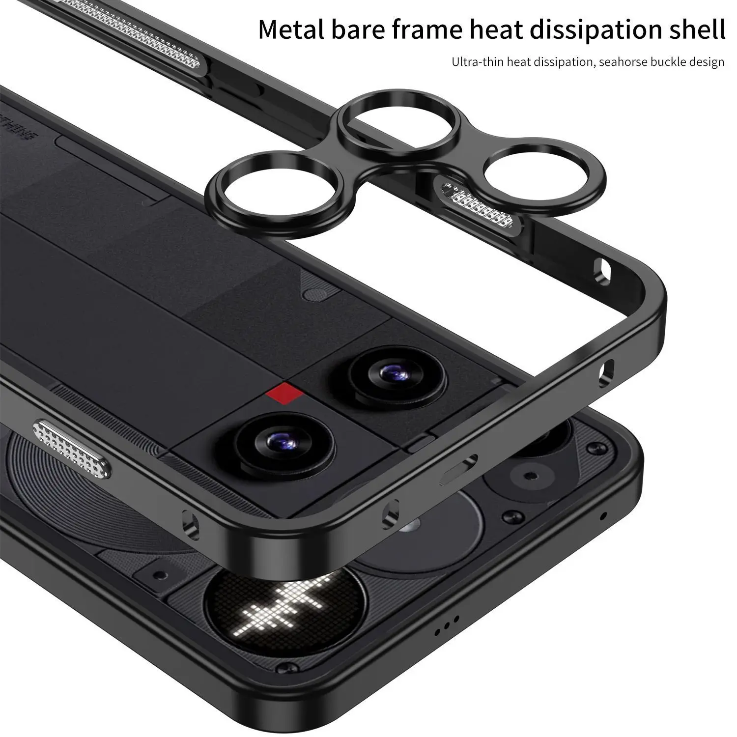 Fashionable Shock-resistant Metal Frame Case with Fine Hole Lens and Skin-friendly Design