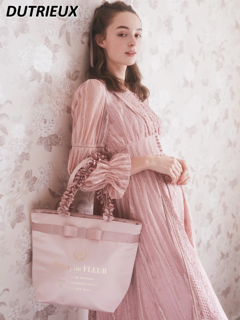 Zipper Pear Flower Yoga Women's Bag One-Shoulder Casual Bag Female Spring Summer Gift Lolita Japanese Style Handbags for Ladies