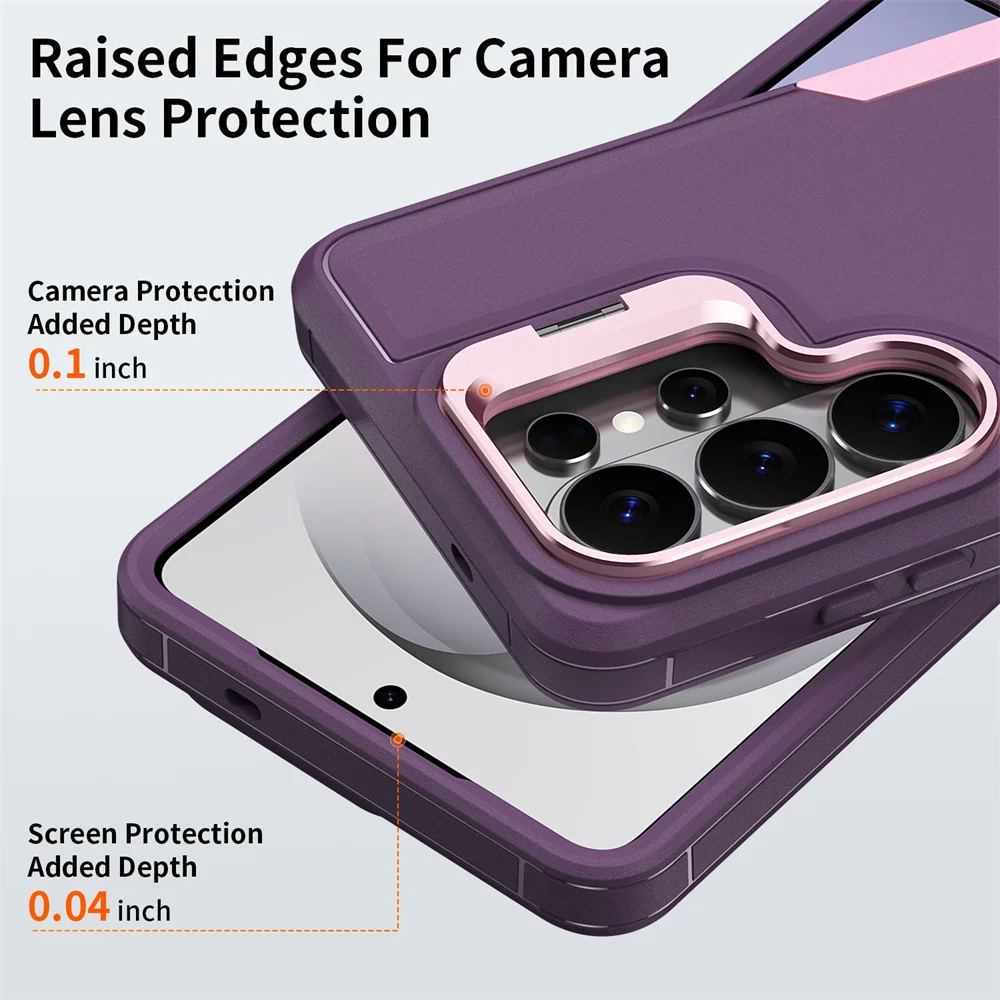 Shockproof Armor Flip Lens Stand Phone Case Cover