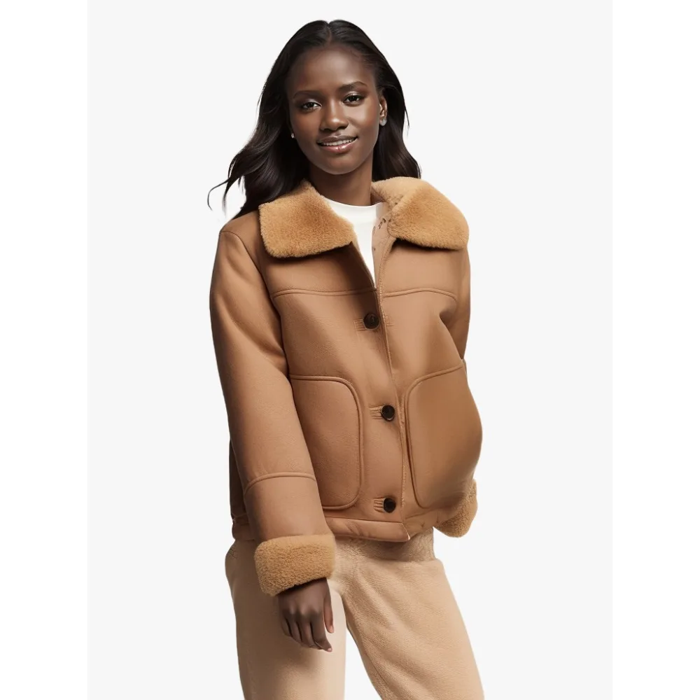 【YOURNUS】Suede Fur Mustang Jacket MIXXO Dumble Mustang Jacket | Fur & Faux Fur for Women | KOODING