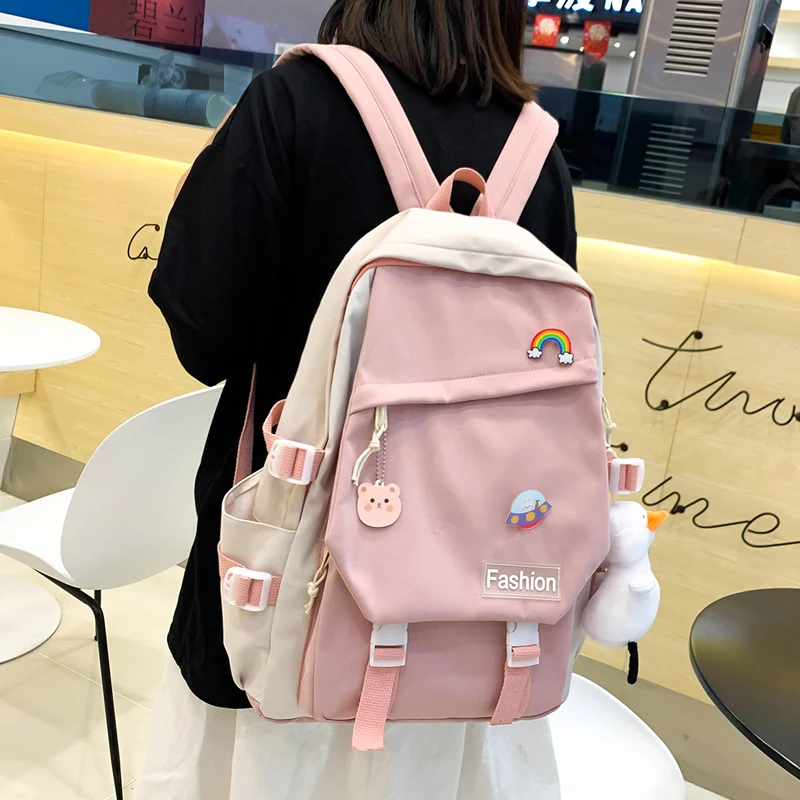 

Модный Рюкзак Kawaii, школьные сумки для девочек, 2022 нейлон, женский рюкзак, противокражная Студенческая сумка на плечо, Детский рюкзак для женщин